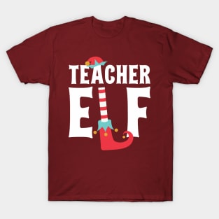 Teacher Elf Funny Christmas T-Shirt